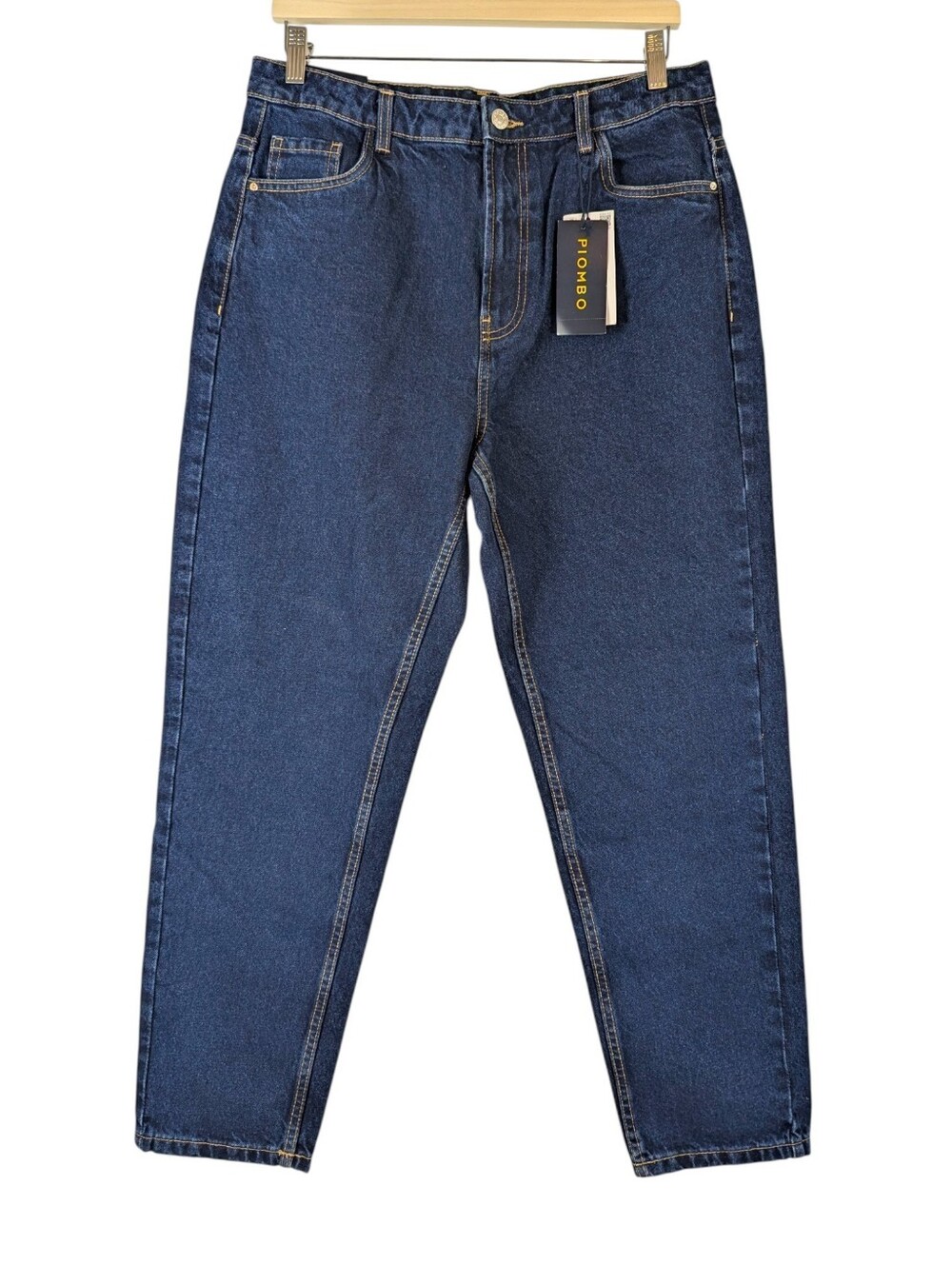 Piombo High Waist Jeans Dark Wash Denim Blue Cotton Size 10